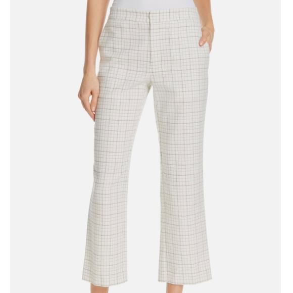 Joie Dicra High Rise Cropped Pants Off White Windowpane Tweed Womens Size 4 NWTT - Picture 5 of 5